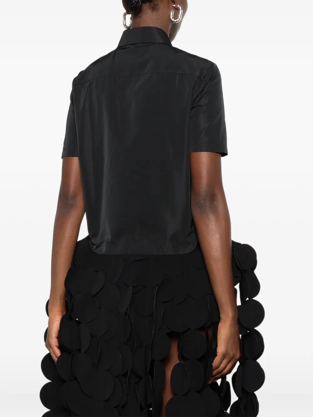 Jil Sander Overhemd met korte mouwen en rits Zwart
