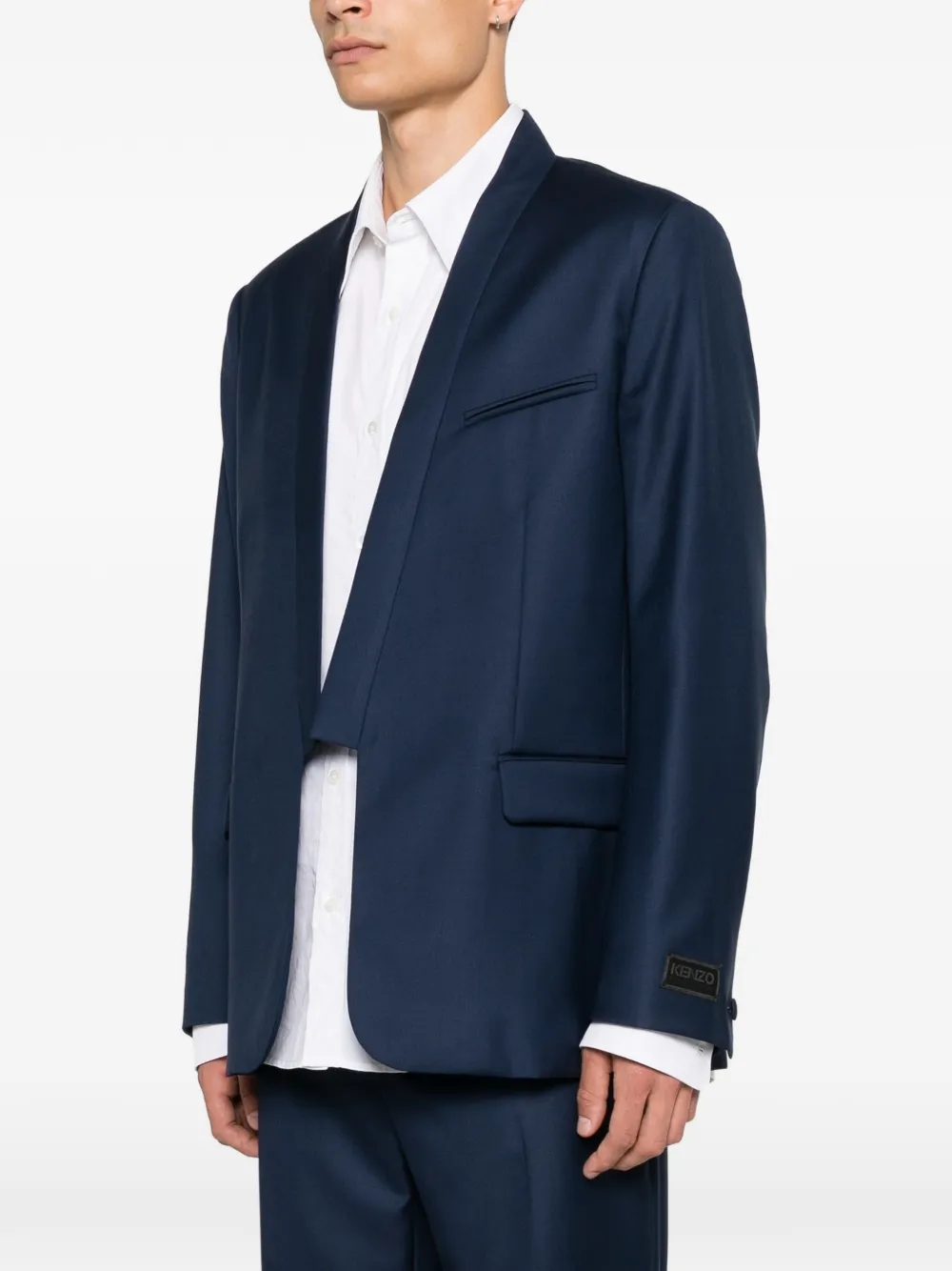 Kenzo Jack met sjaalrevers Blauw