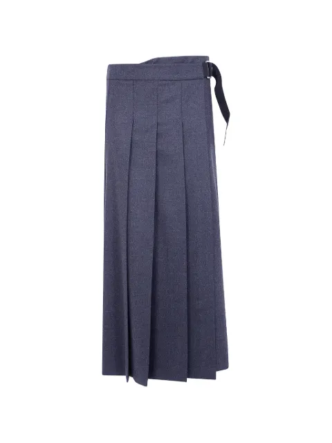 P.A.R.O.S.H. pleated buckle-fastening midi skirt