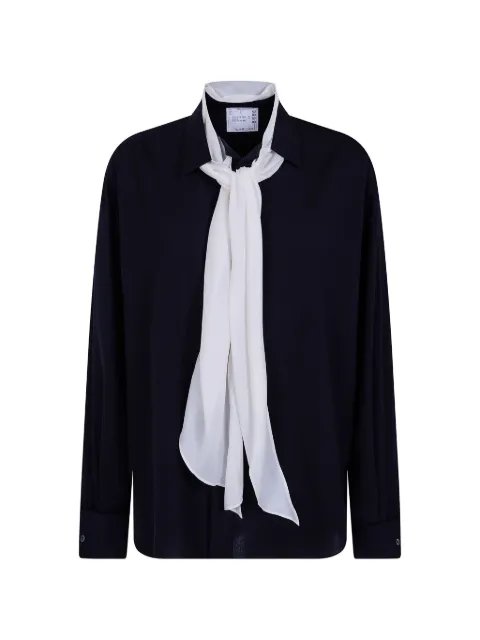 sacai camisa con moño en el cuello
