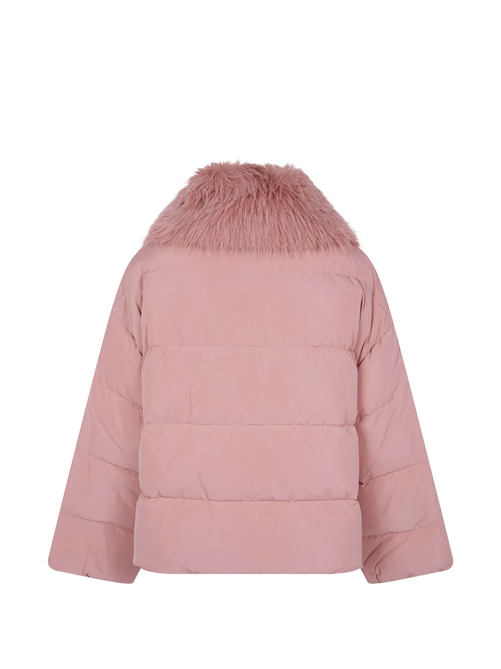 TWINSET Gewatteerd jack met kraag van imitatiebont Roze