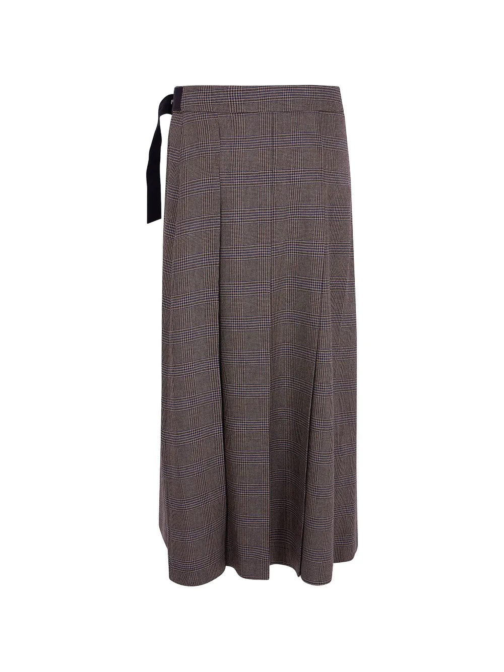 P.A.R.O.S.H. Riley midi-plooirok met pied-de-poule print Bruin