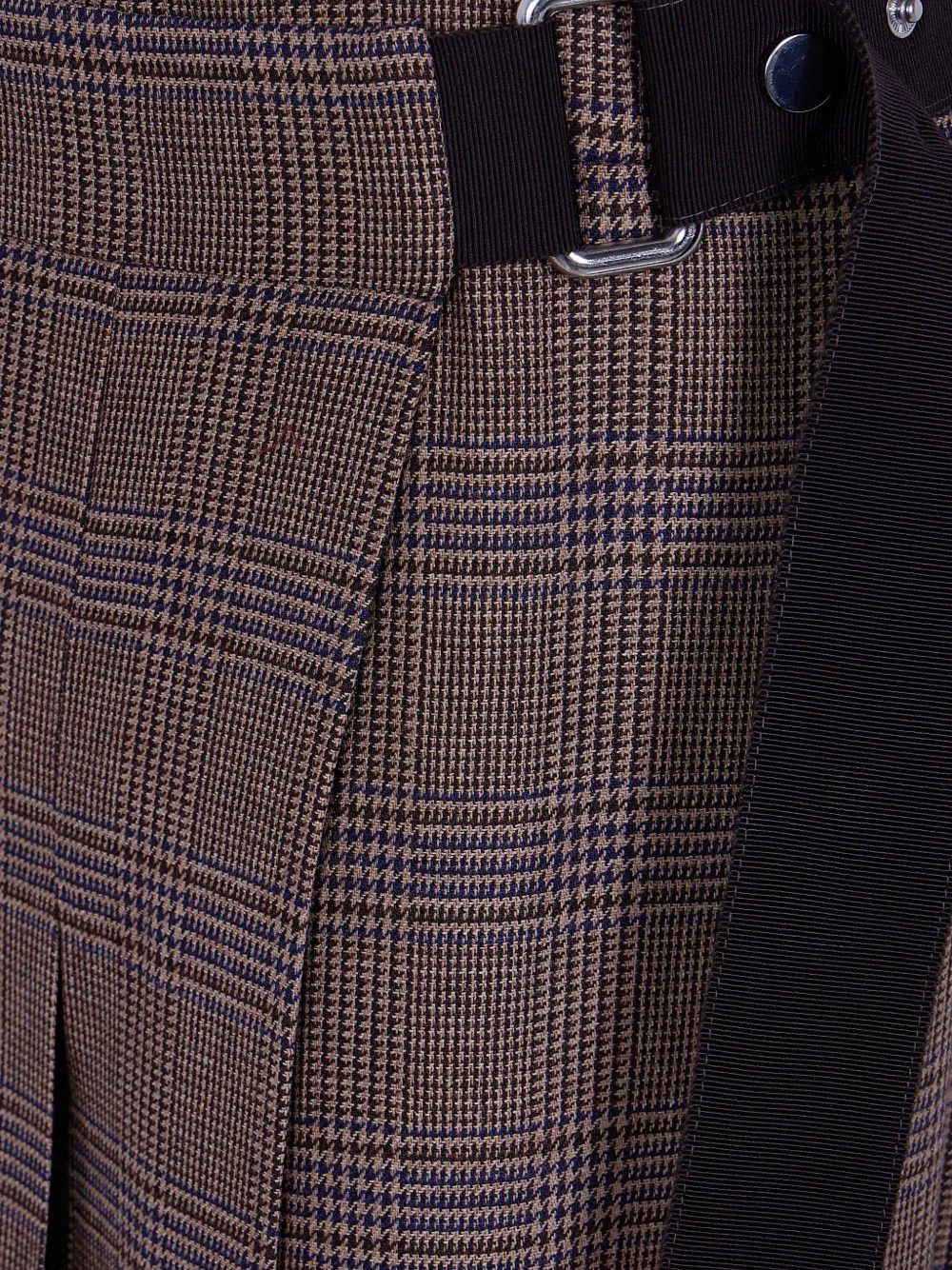 P.A.R.O.S.H. Riley midi-plooirok met pied-de-poule print Bruin