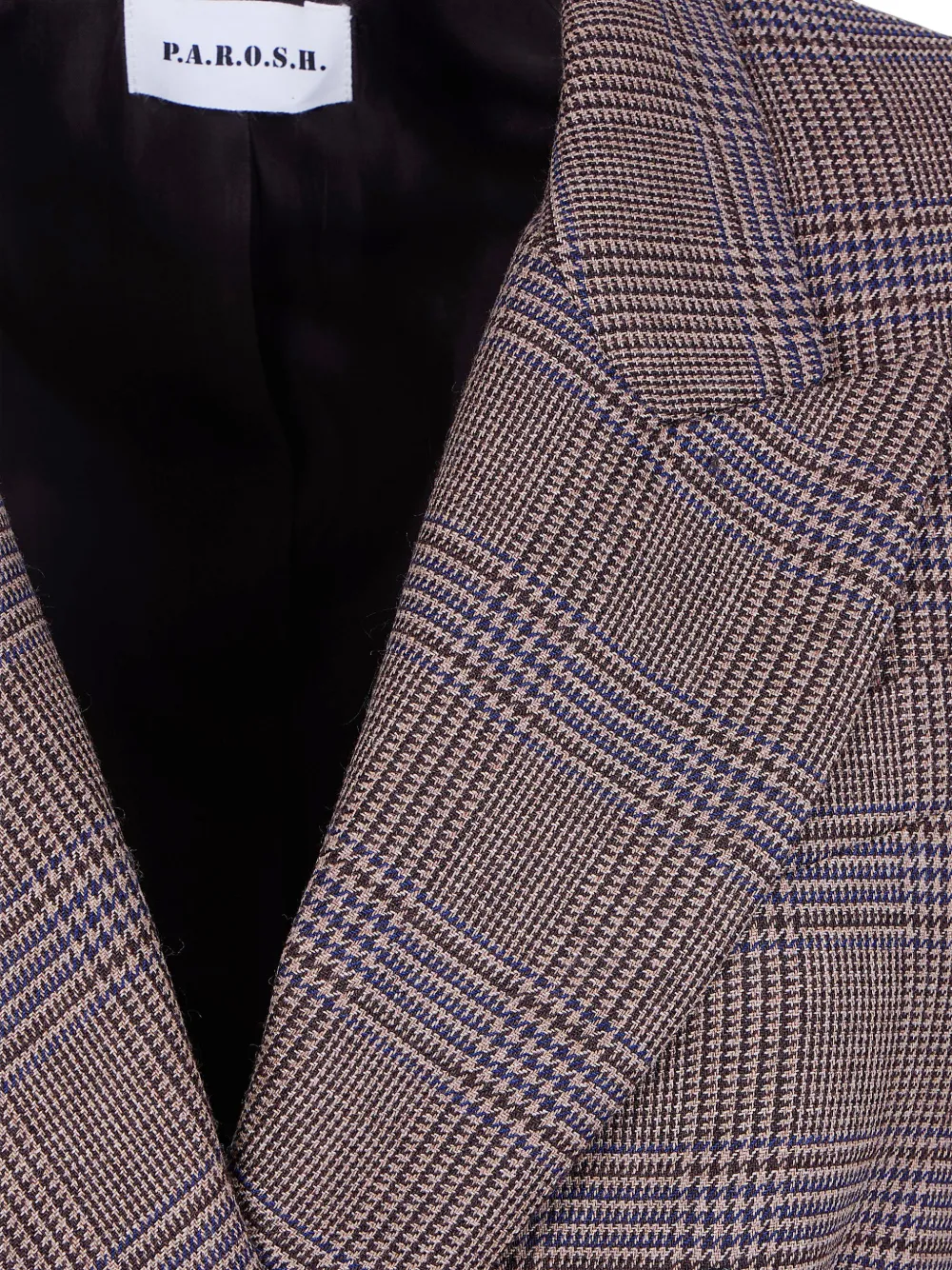 P.A.R.O.S.H. Geruite blazer met dubbele rij knopen Beige