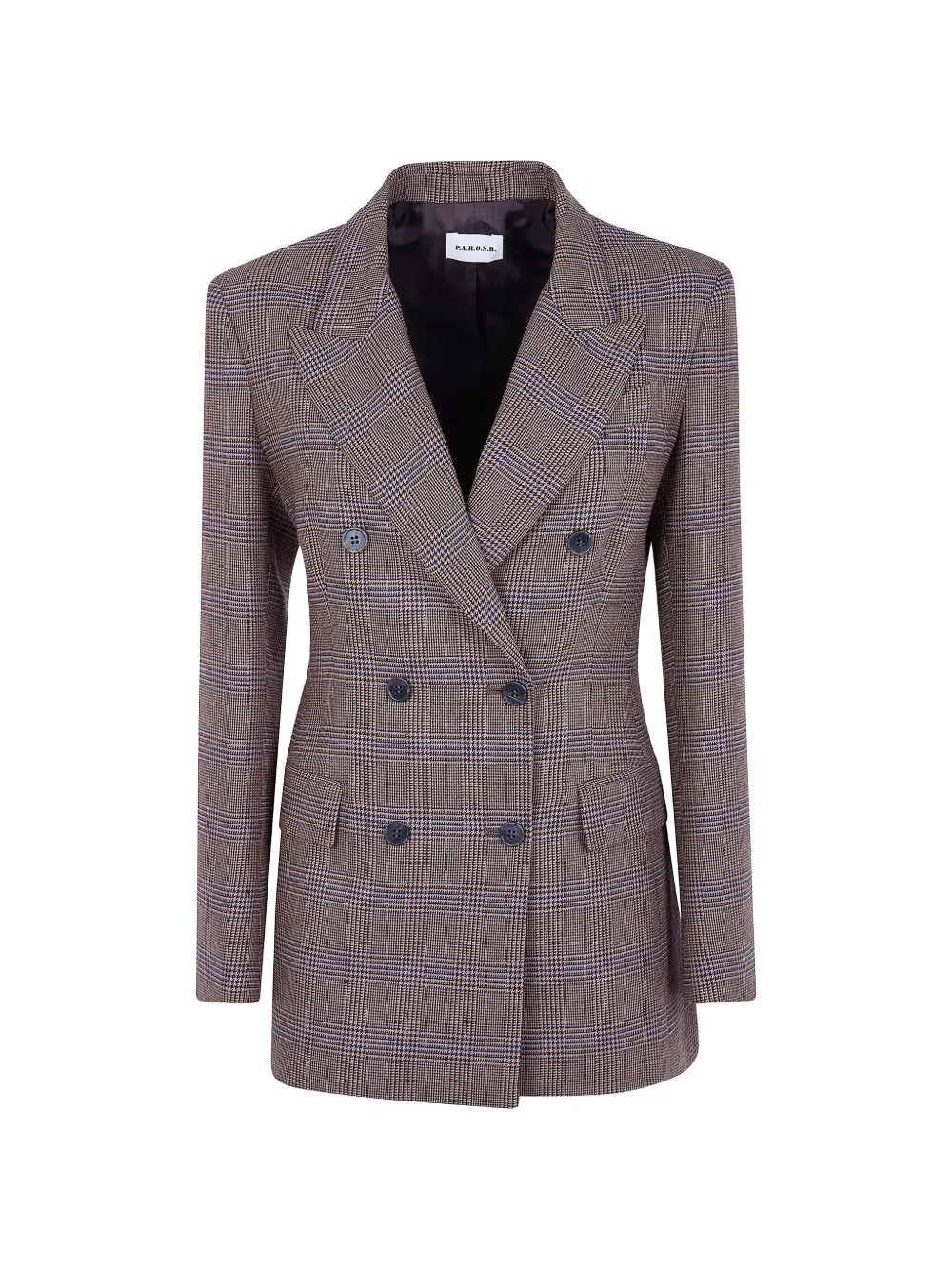 P.A.R.O.S.H. check-pattern double-breasted blazer - Neutrals