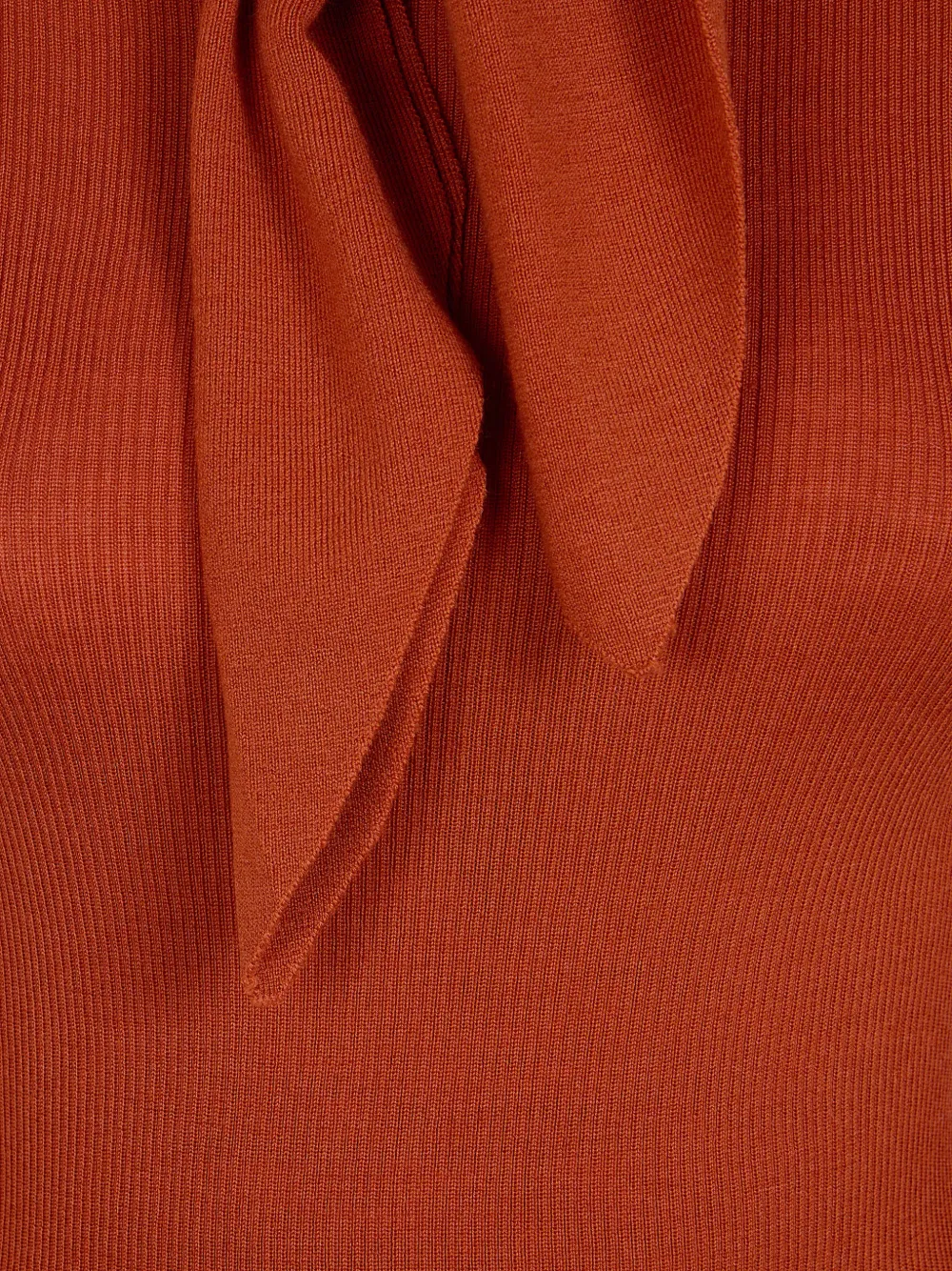 P.A.R.O.S.H. Ribgebreide trui met strik Oranje