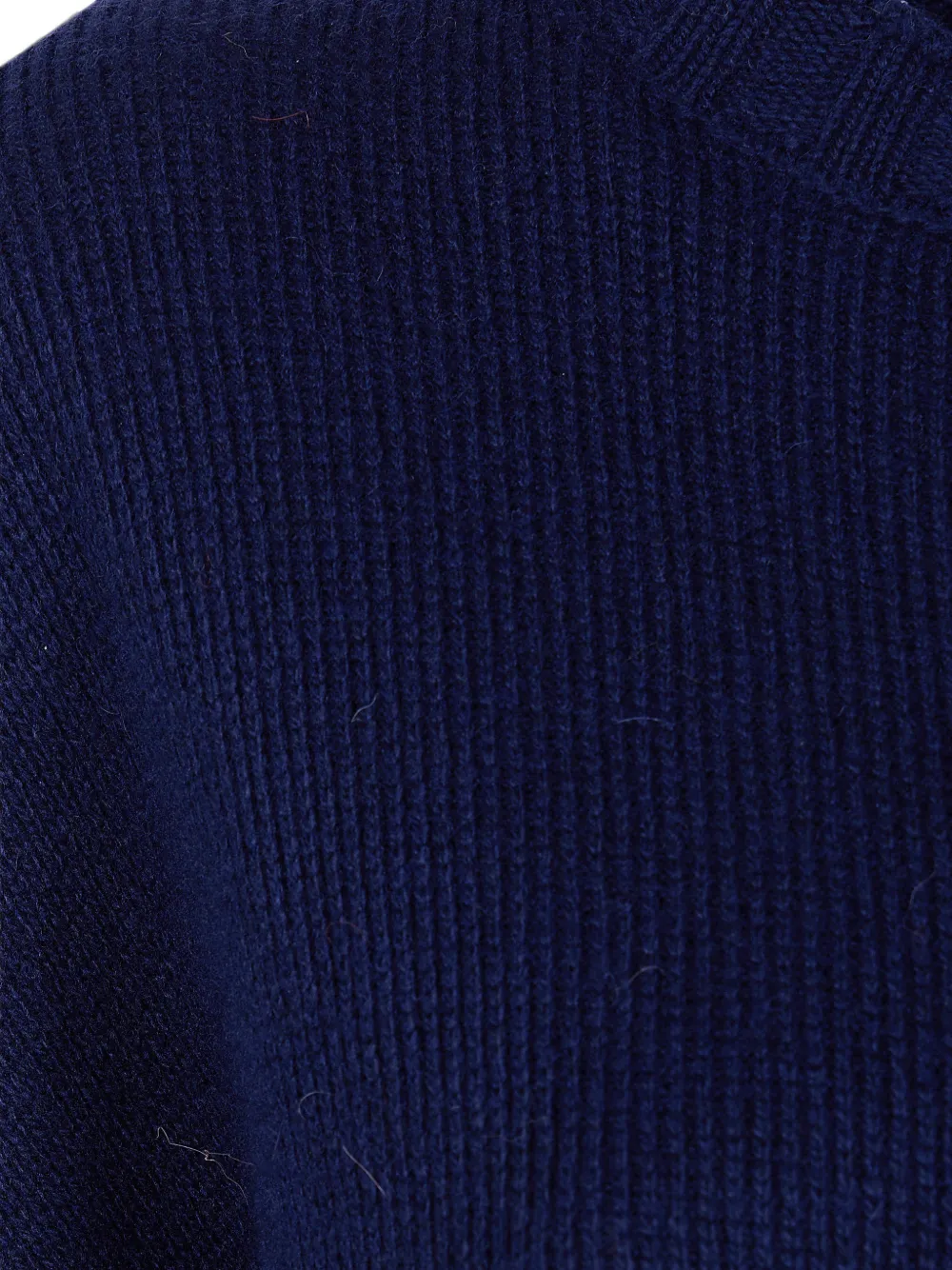 TWINSET Ribgebreide trui met gewelfde zoom Blauw
