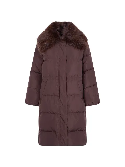 TWINSET abrigo con cuello de pelo artificial