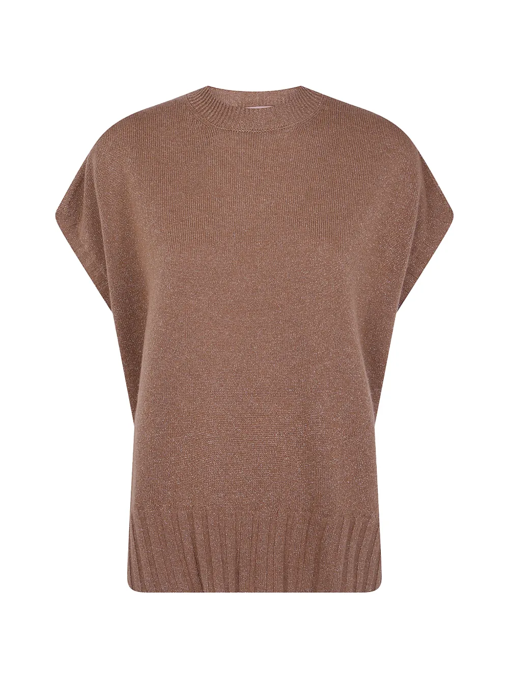 TWINSET lurex-knit sleeveless sweater - Braun