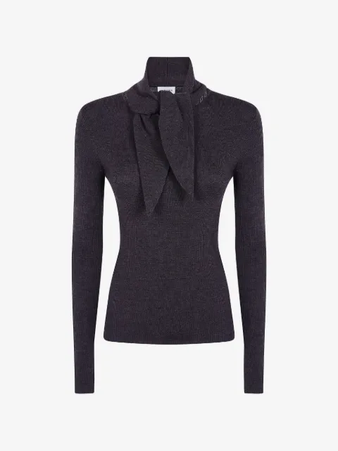 P.A.R.O.S.H. pull en maille côtelée à col noué