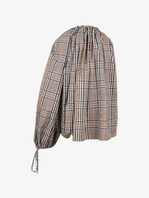 A.W.A.K.E. Mode one-shoulder checked blouse