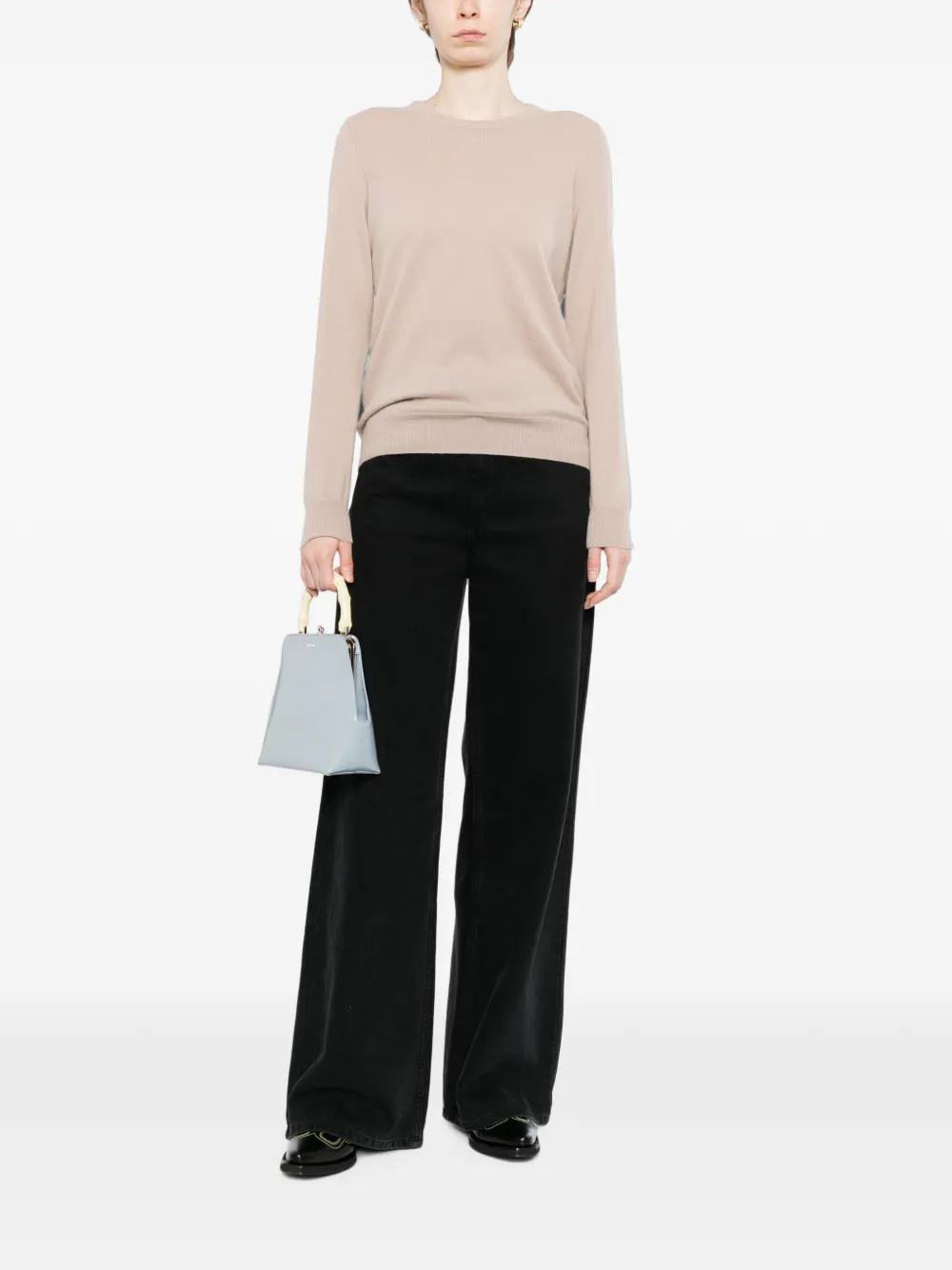 N.Peal Evie top met ronde hals Beige