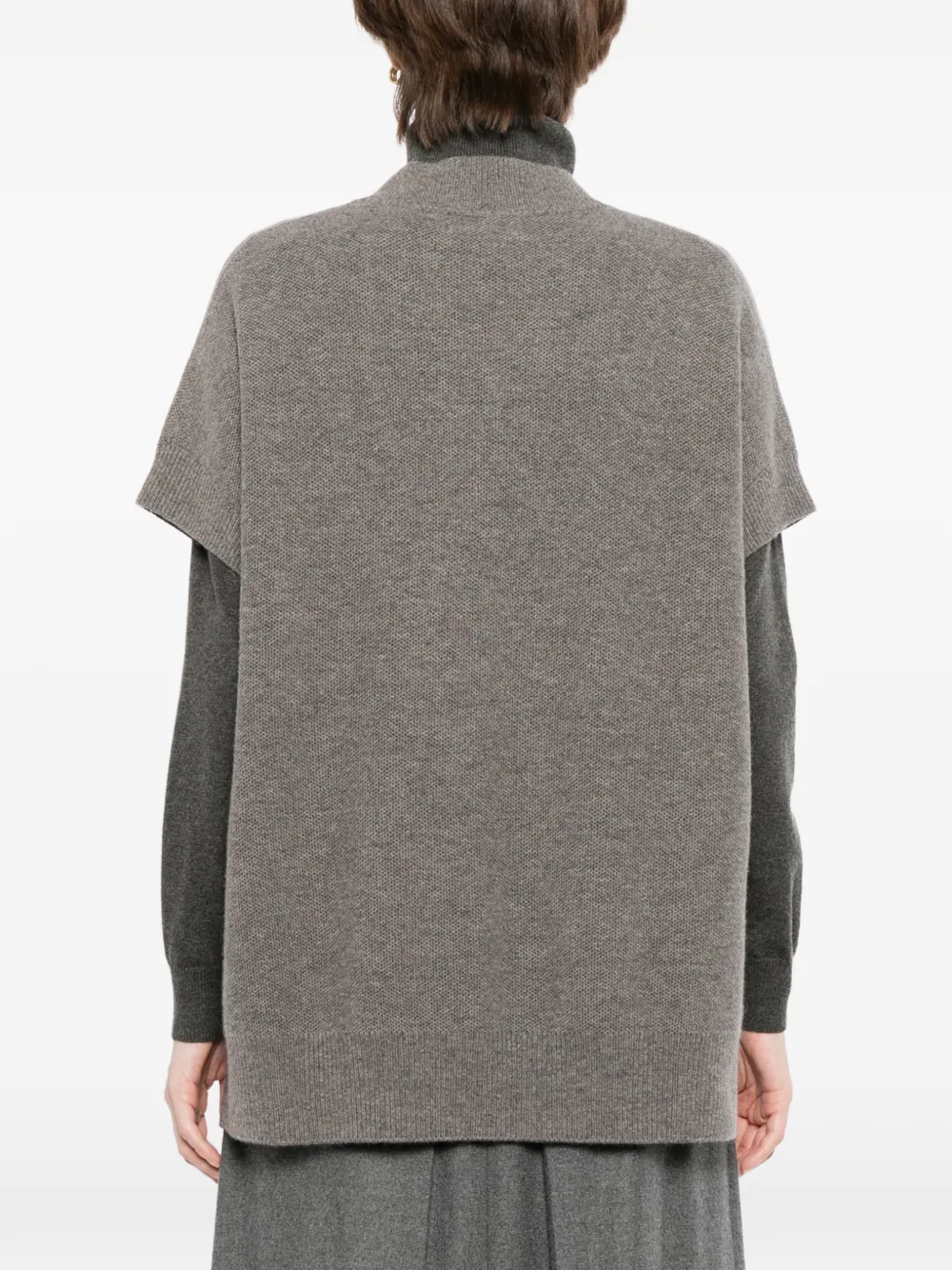 N.Peal Honeycomb mouwloze top met V-hals Grijs