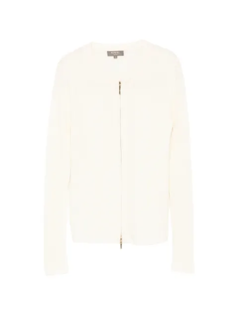N.Peal cardigan côtelée à fermeture zippée
