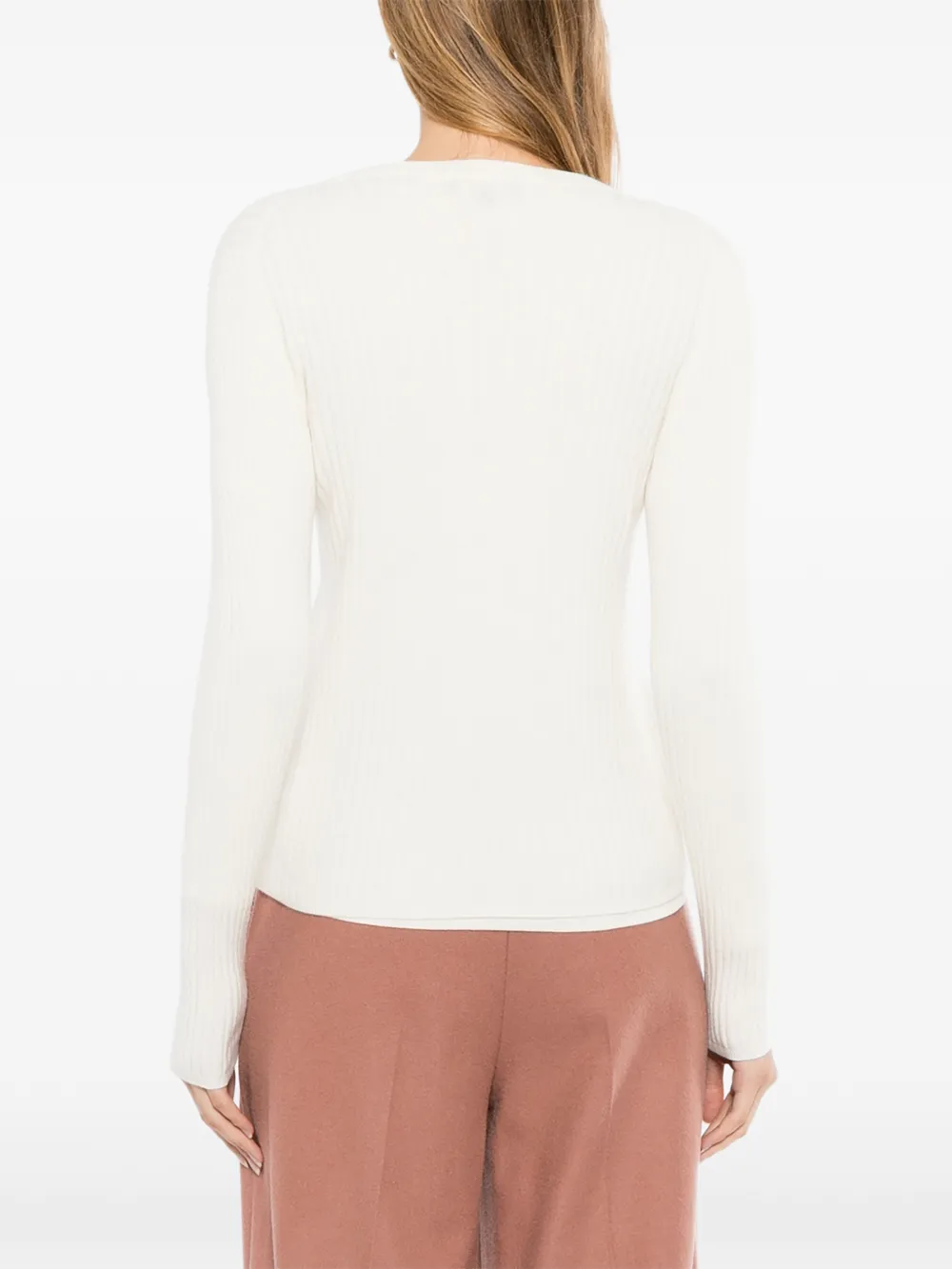N.Peal Geribbeld vest met rits Beige