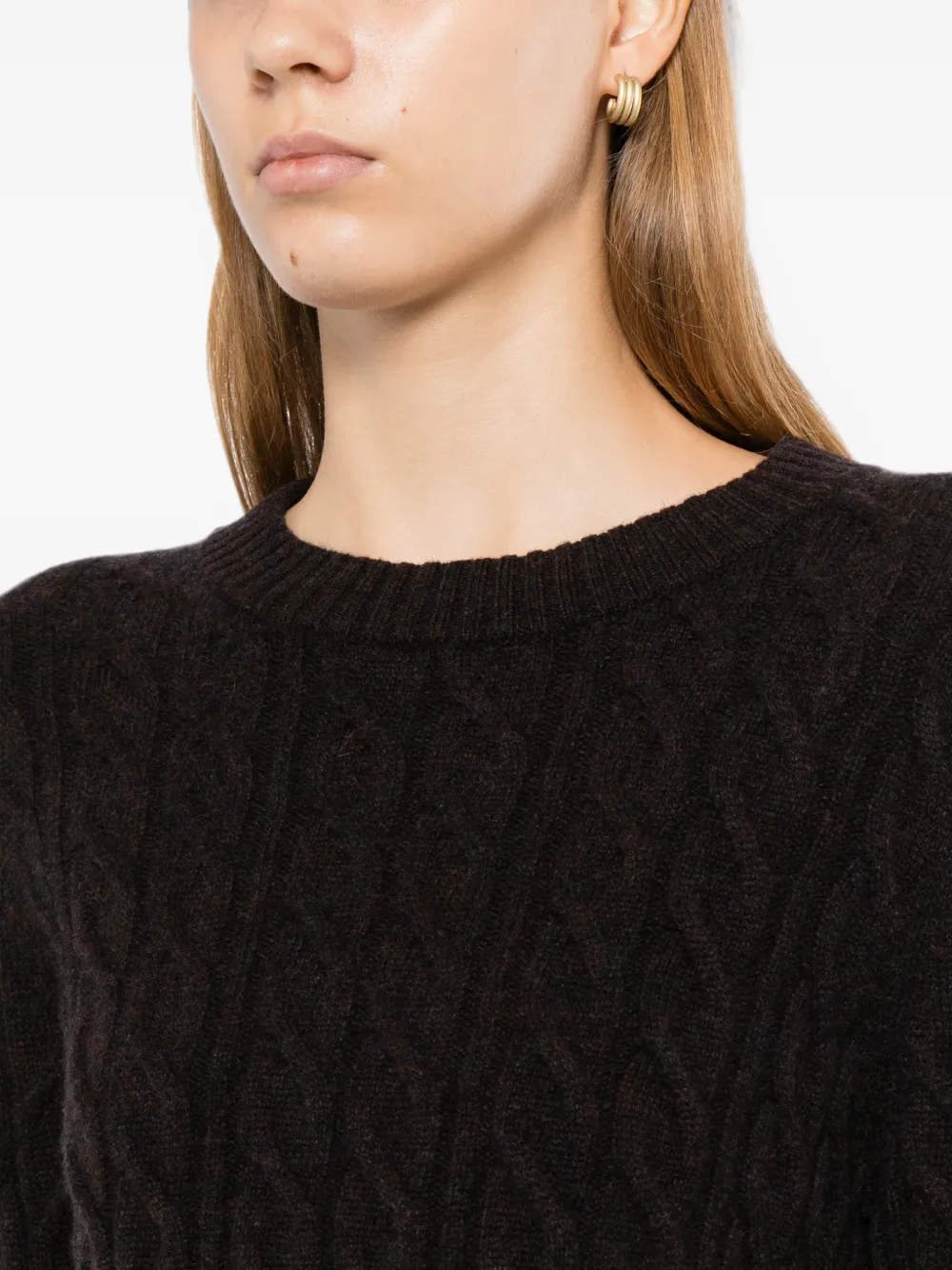 N.Peal Emilia kabelgebreide top Zwart