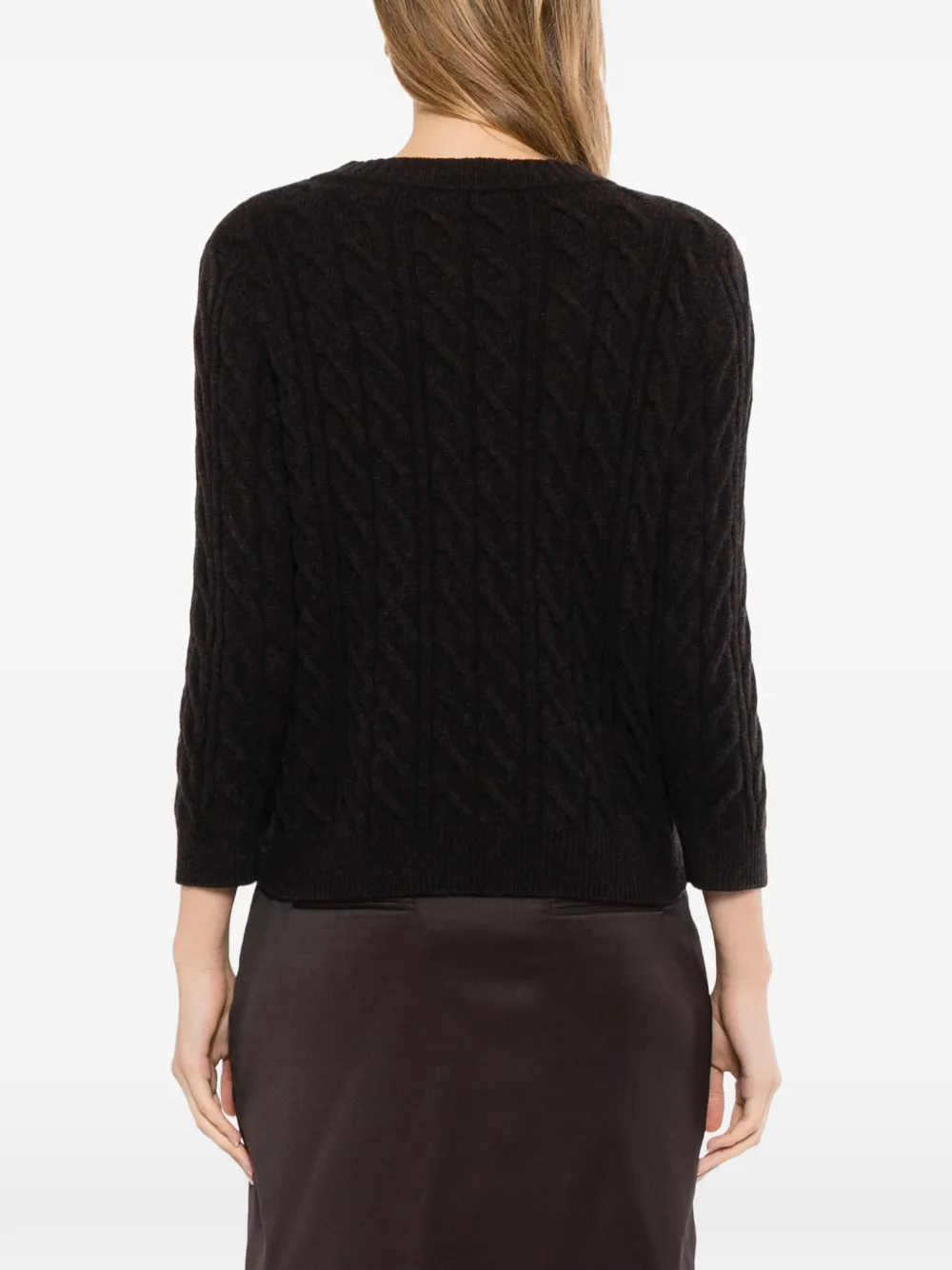 N.Peal Emilia kabelgebreide top Zwart