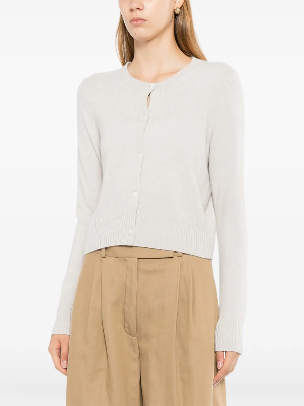 N.Peal Grofgebreid vest Grijs