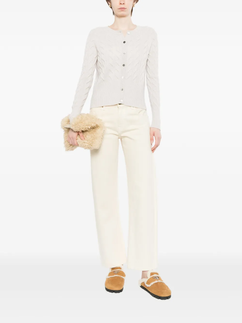 N.Peal Myla kabelgebreid vest Bruin