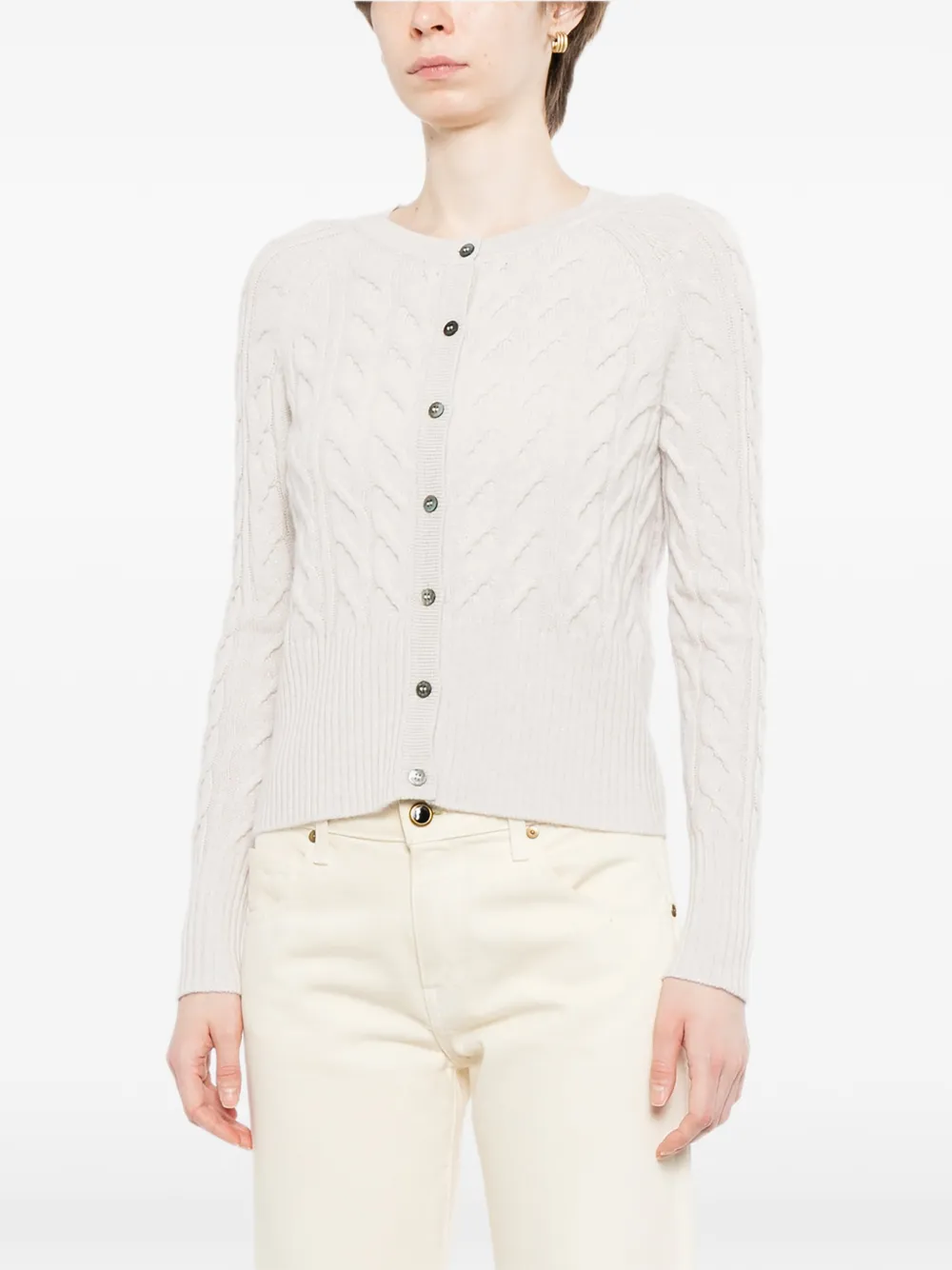 N.Peal Myla kabelgebreid vest Bruin