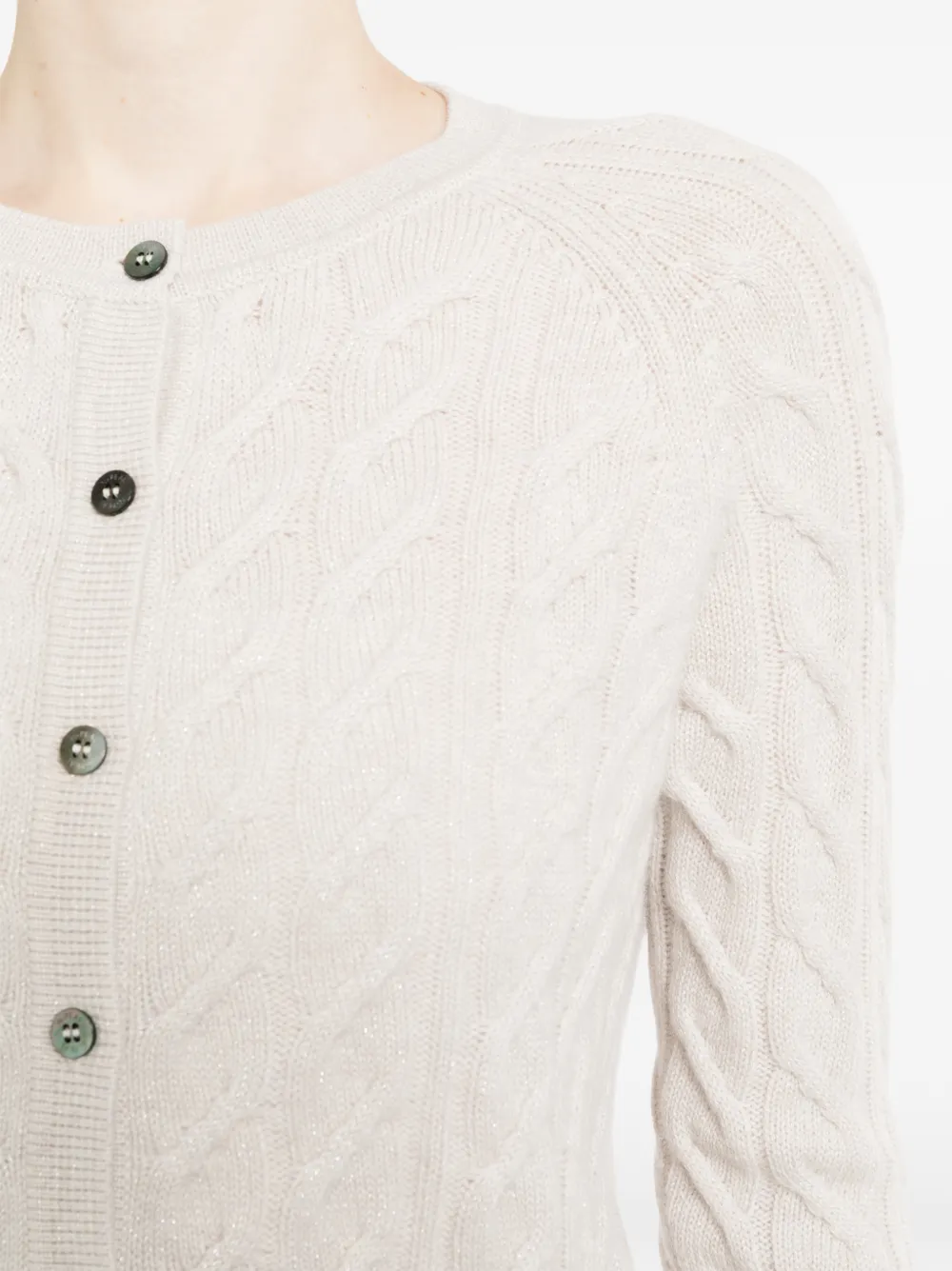 N.Peal Myla kabelgebreid vest Bruin