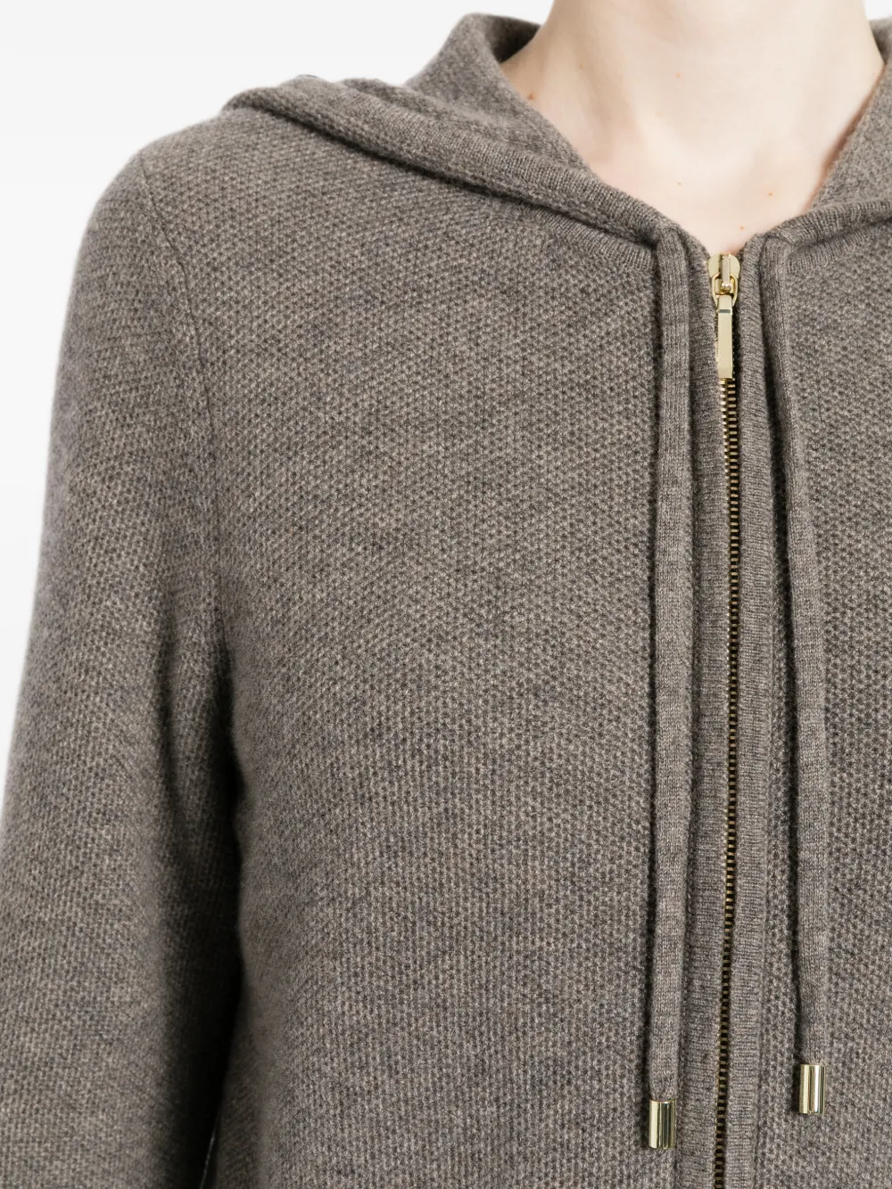 N.Peal Honeycomb hoodie met rits Grijs