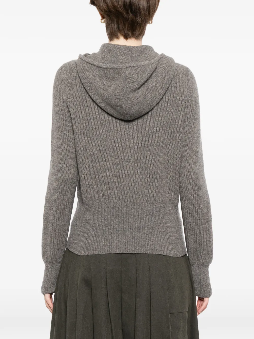 N.Peal Honeycomb hoodie met rits Grijs