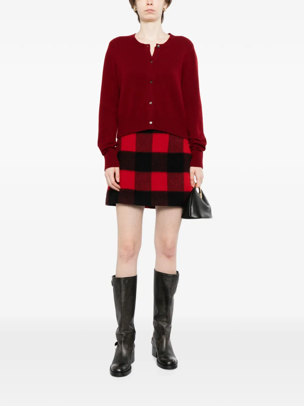 N.Peal Grofgebreid vest Rood