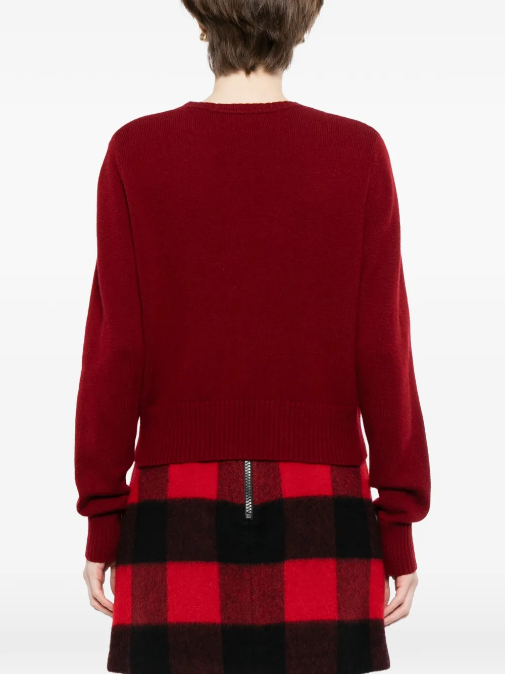 N.Peal Grofgebreid vest Rood