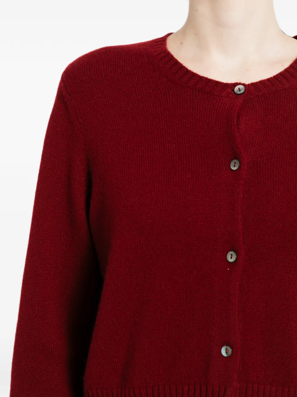N.Peal Grofgebreid vest Rood