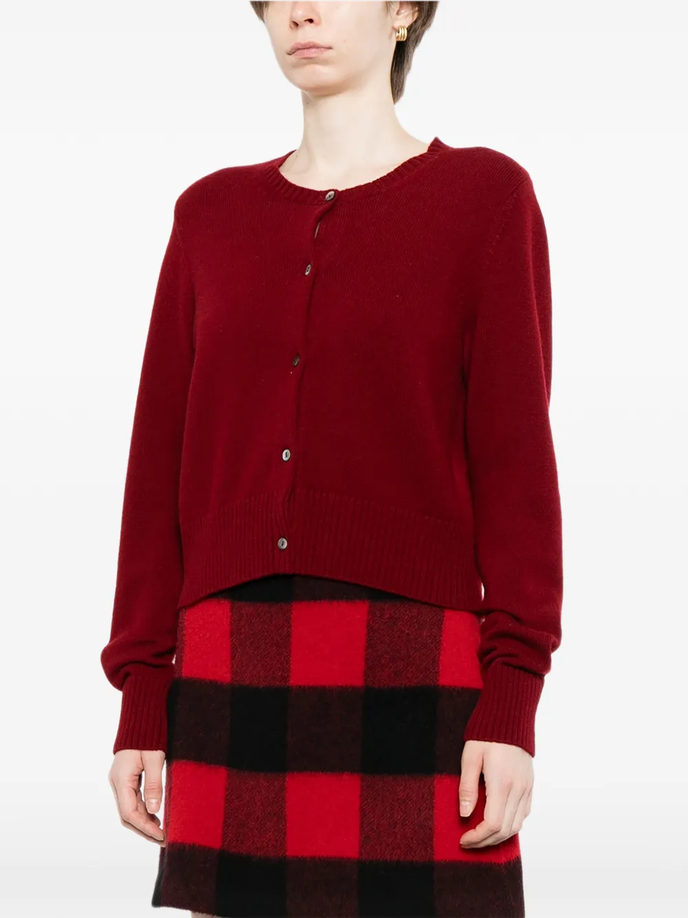 N.Peal Grofgebreid vest Rood