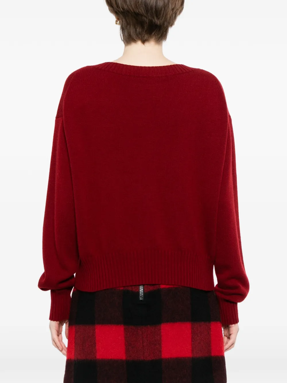 N.Peal Cropped trui met boothals Rood