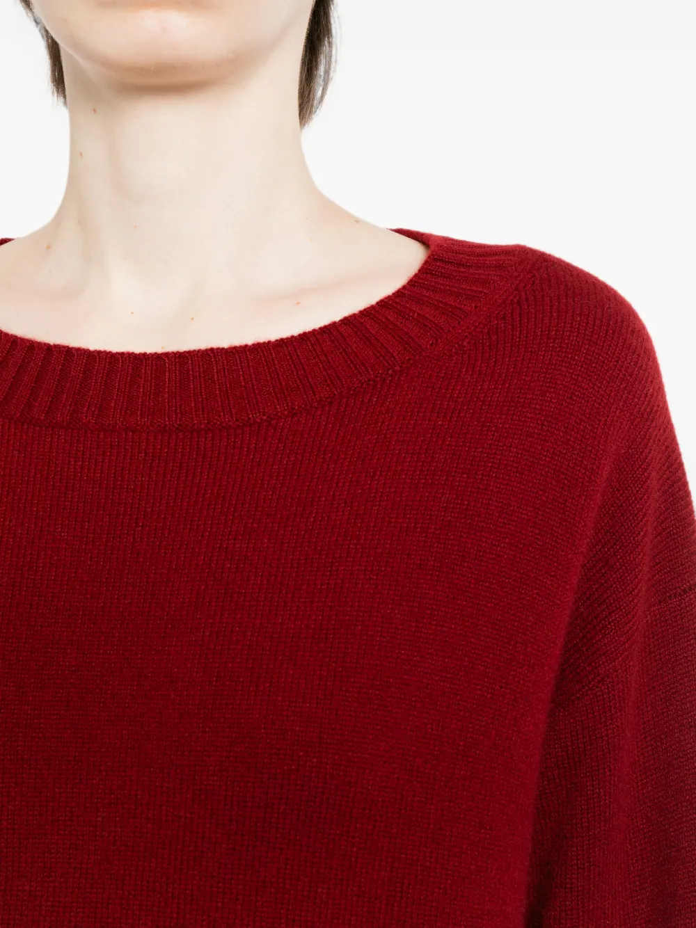 N.Peal Cropped trui met boothals Rood
