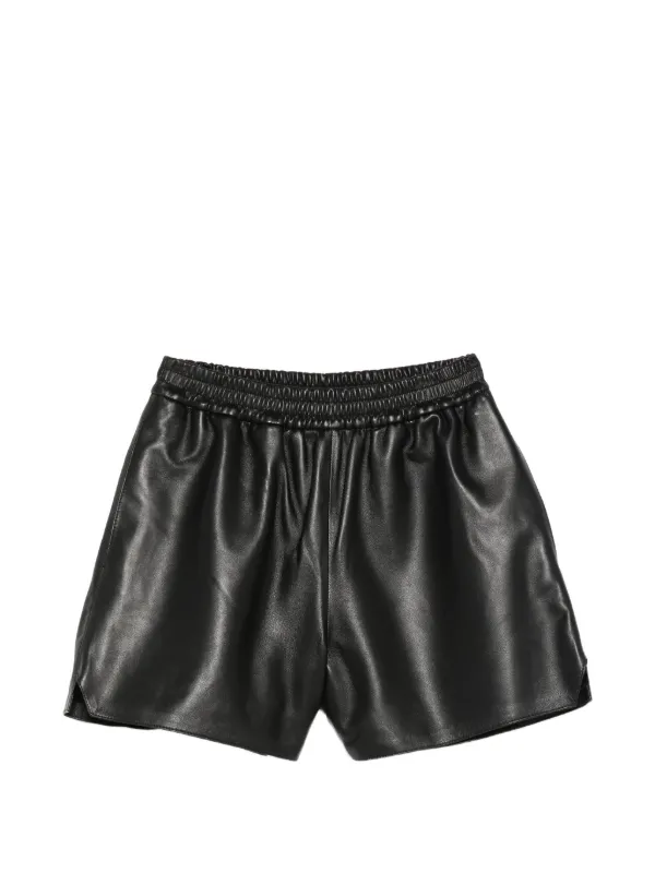 Arma Fyona Leather Shorts in Black