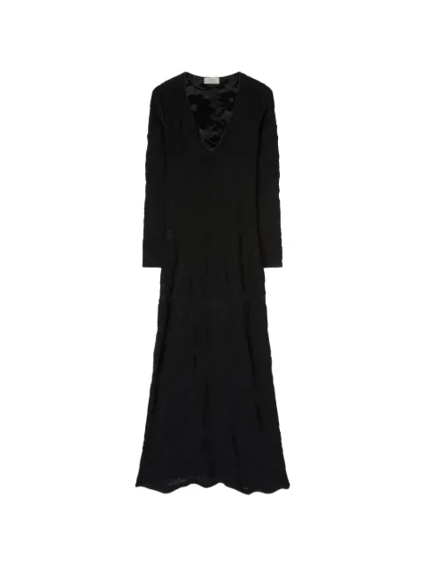 RETORI vestido largo tejido con encaje floral