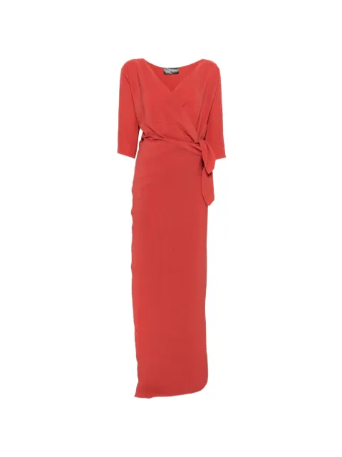 Cortana Genara wrap-style tied-waist maxi dress