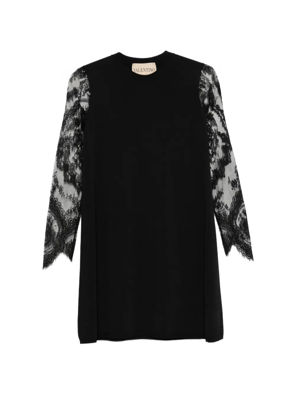 Valentino Garavani lace-sleeve mini dress - Black