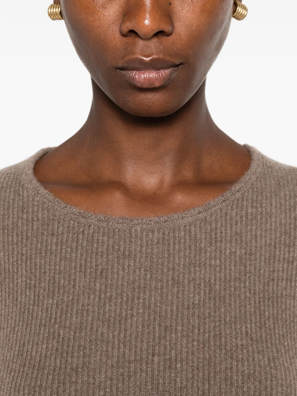 Jil Sander Ribgebreide trui Bruin