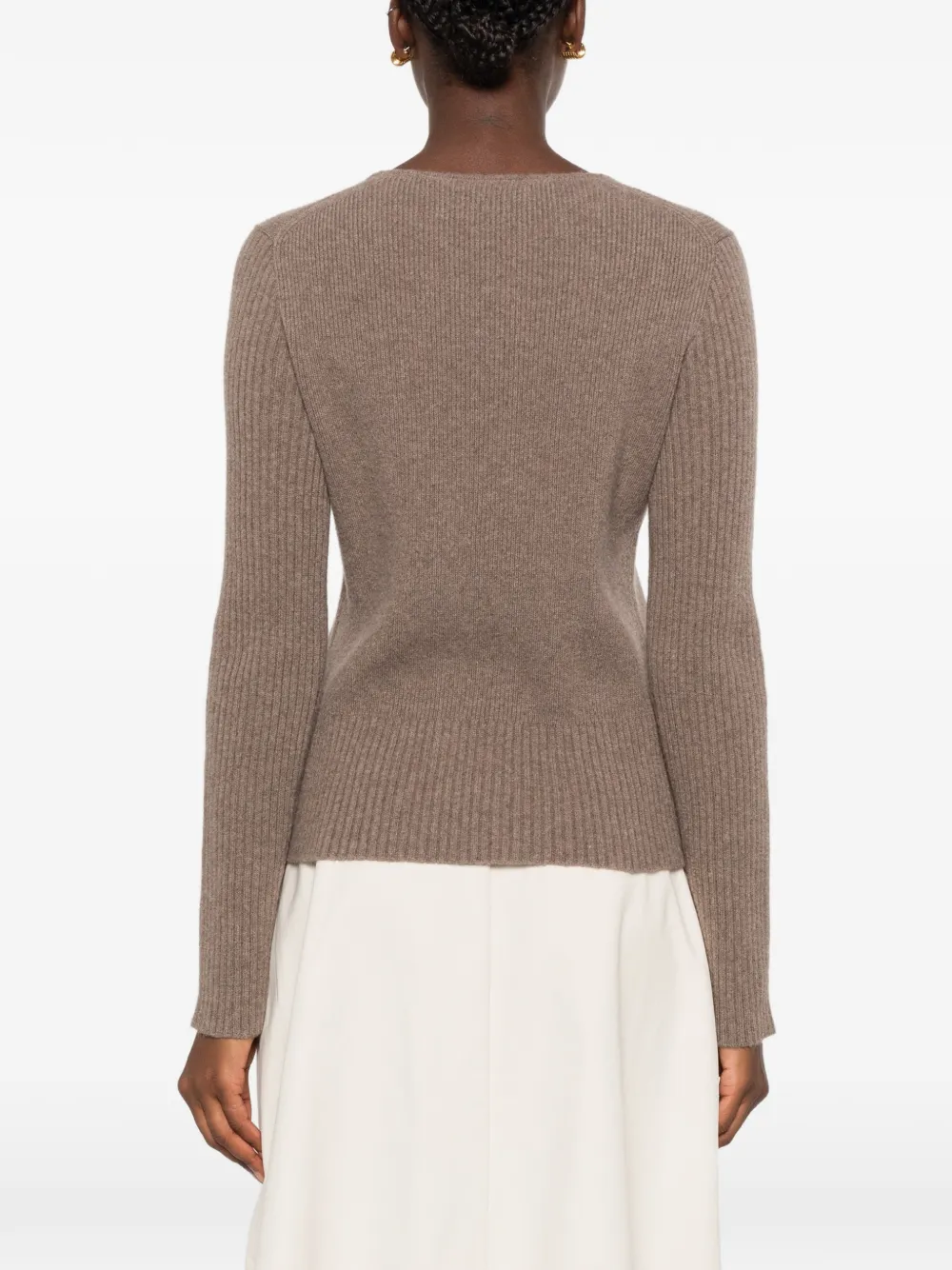 Jil Sander Ribgebreide trui Bruin