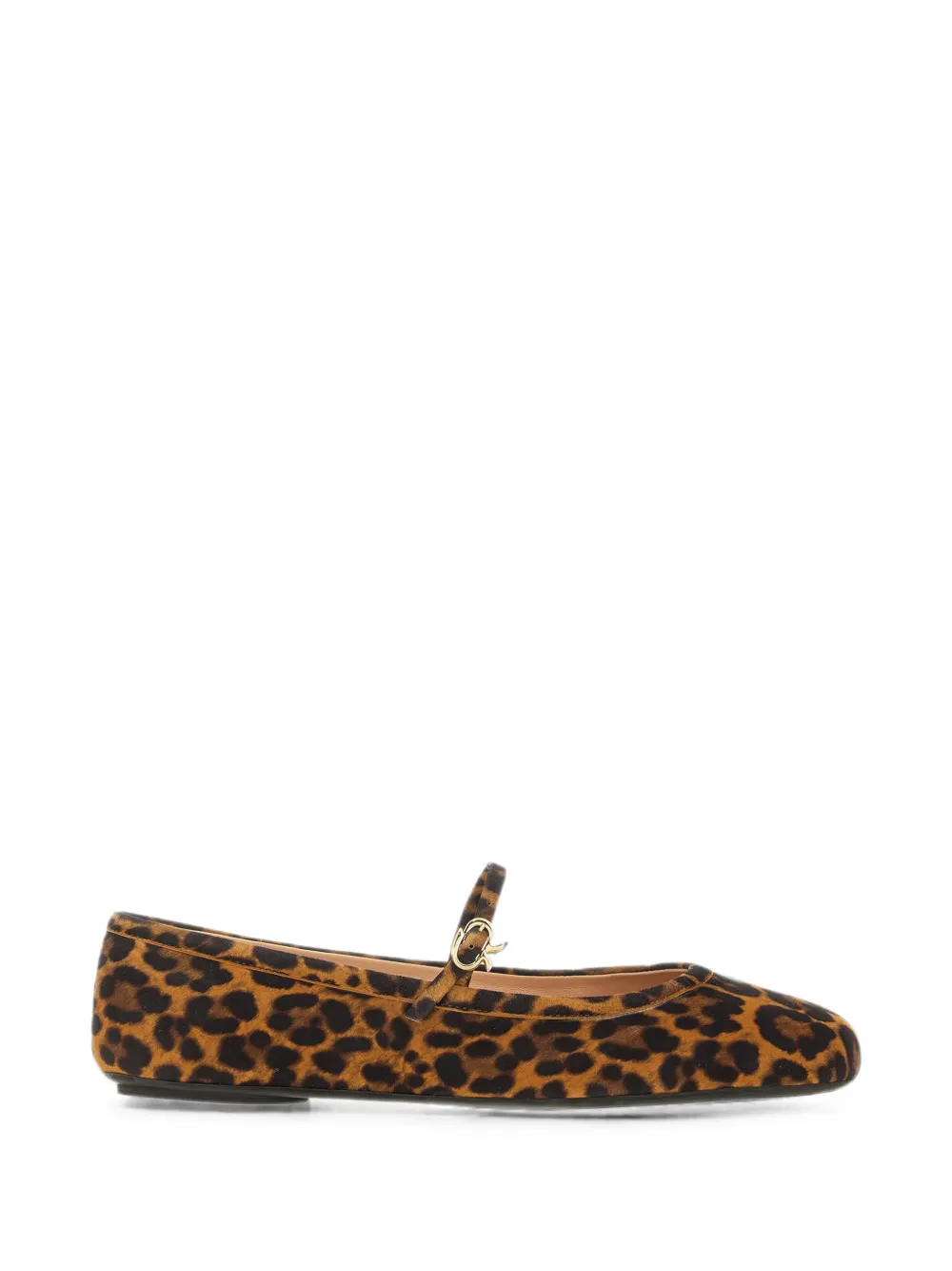 Gianvito Rossi Carla leopard-print leather ballet flats - Marrone