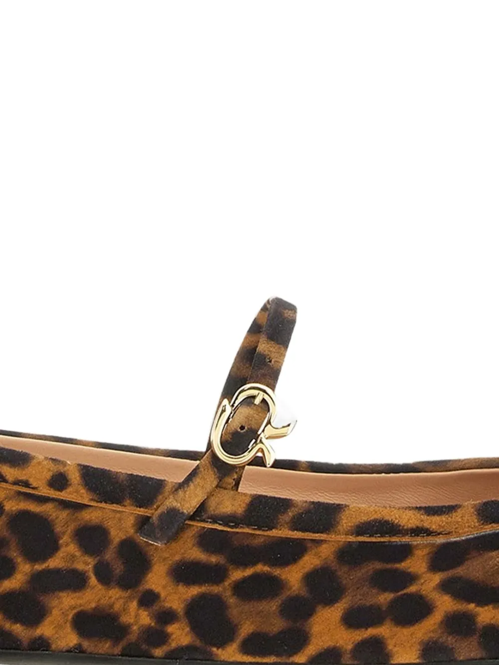 Gianvito Rossi Carla Leopard-print Leather Ballet Flats in Brown, view 2