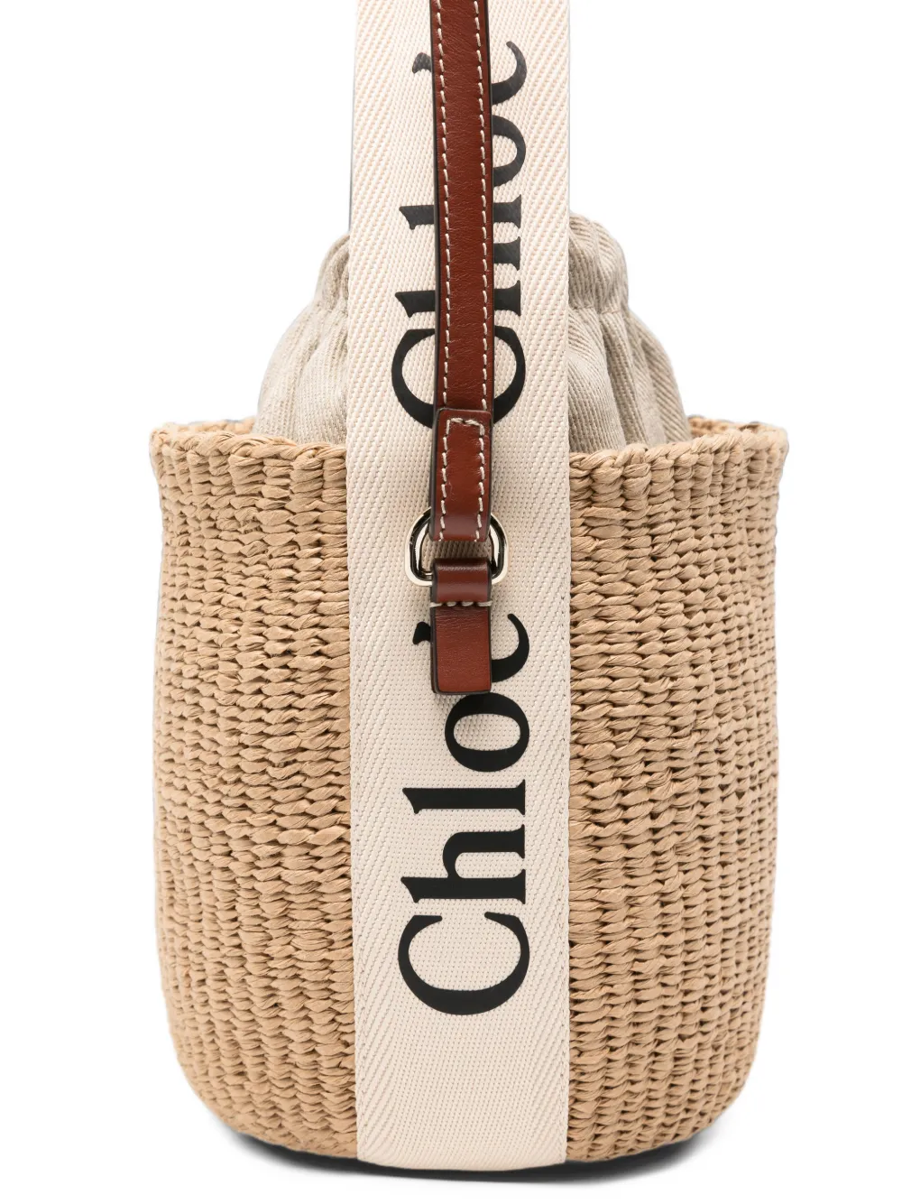 Chloé Woody kleine basket shopper Beige