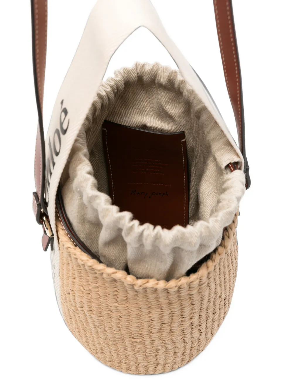 Chloé Woody kleine basket shopper Beige