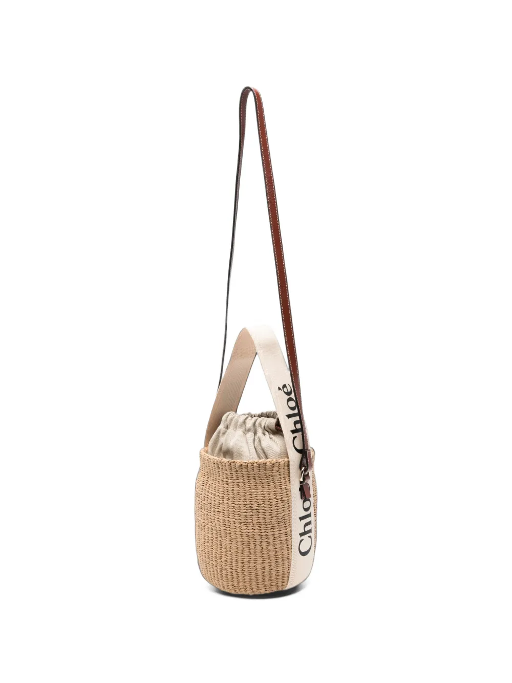 Chloé Woody kleine basket shopper Beige