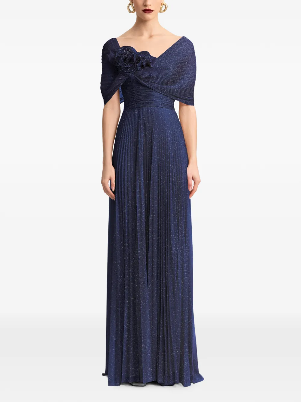 Gemy Maalouf Asymmetrische jurk met plooien Blauw