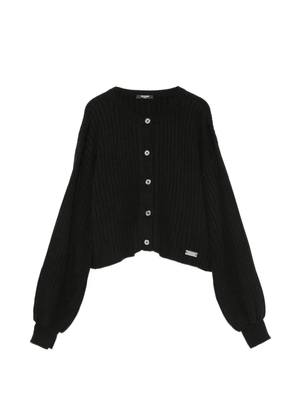Balmain Kids ribbed-knit buttoned cardigan - Nero