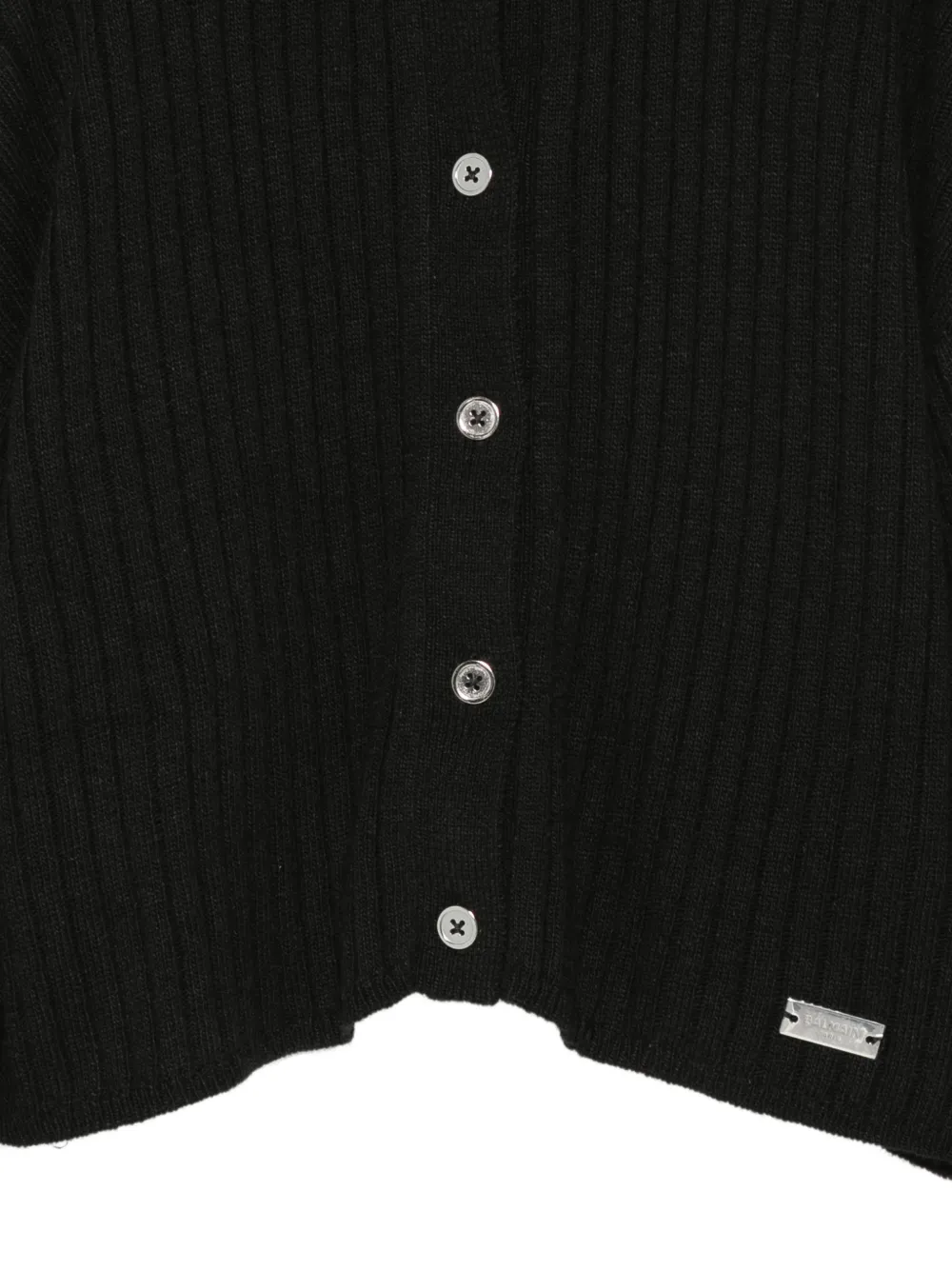 Balmain Kids Ribgebreid vest met knopen Zwart