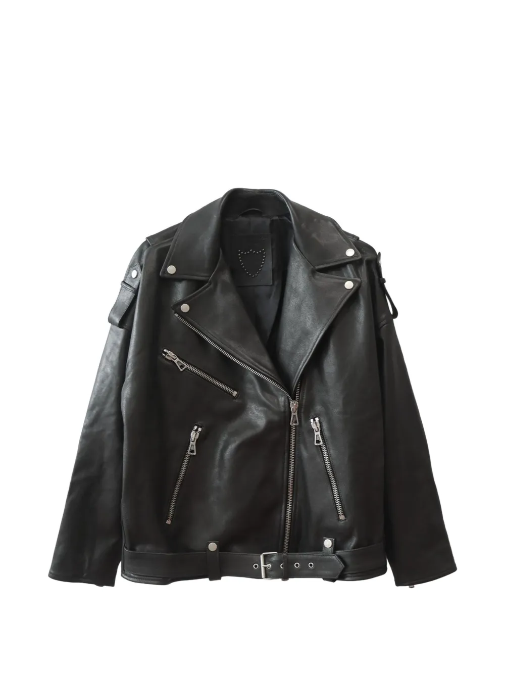 Htc Los Angeles Janis belted leather jacket - Nero