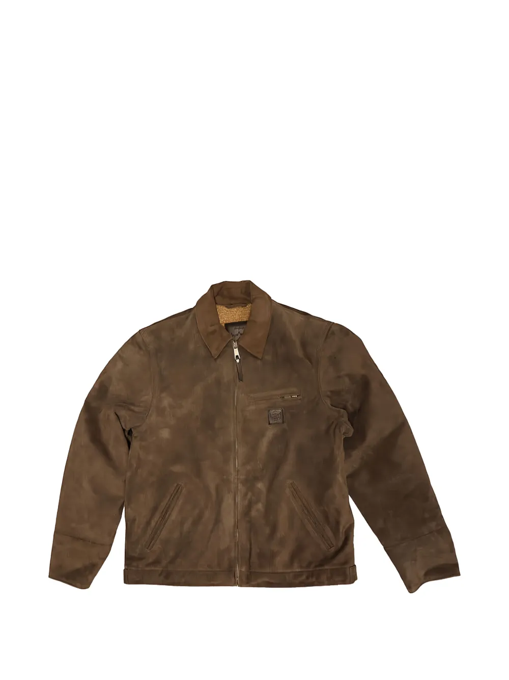 Htc Los Angeles zip-up suede jacket - Marrone