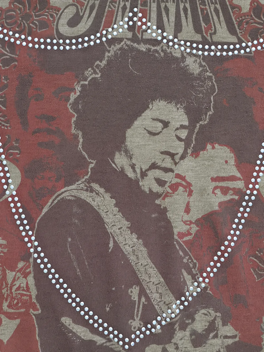 Htc Los Angeles Jimi Hendrix T-shirt met grafische print Beige